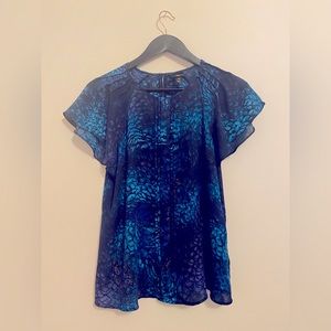 Peacock Worthington Blouse. medium petite. mermaid core.